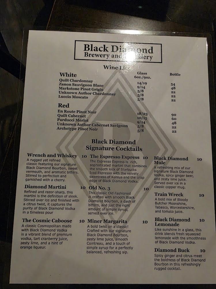 Black Diamond Brewery and Distillery Circleville Menu image 3