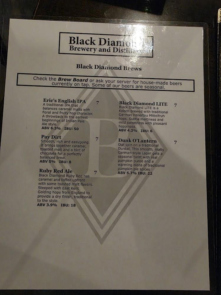 Black Diamond Brewery and Distillery Circleville Menu image 4